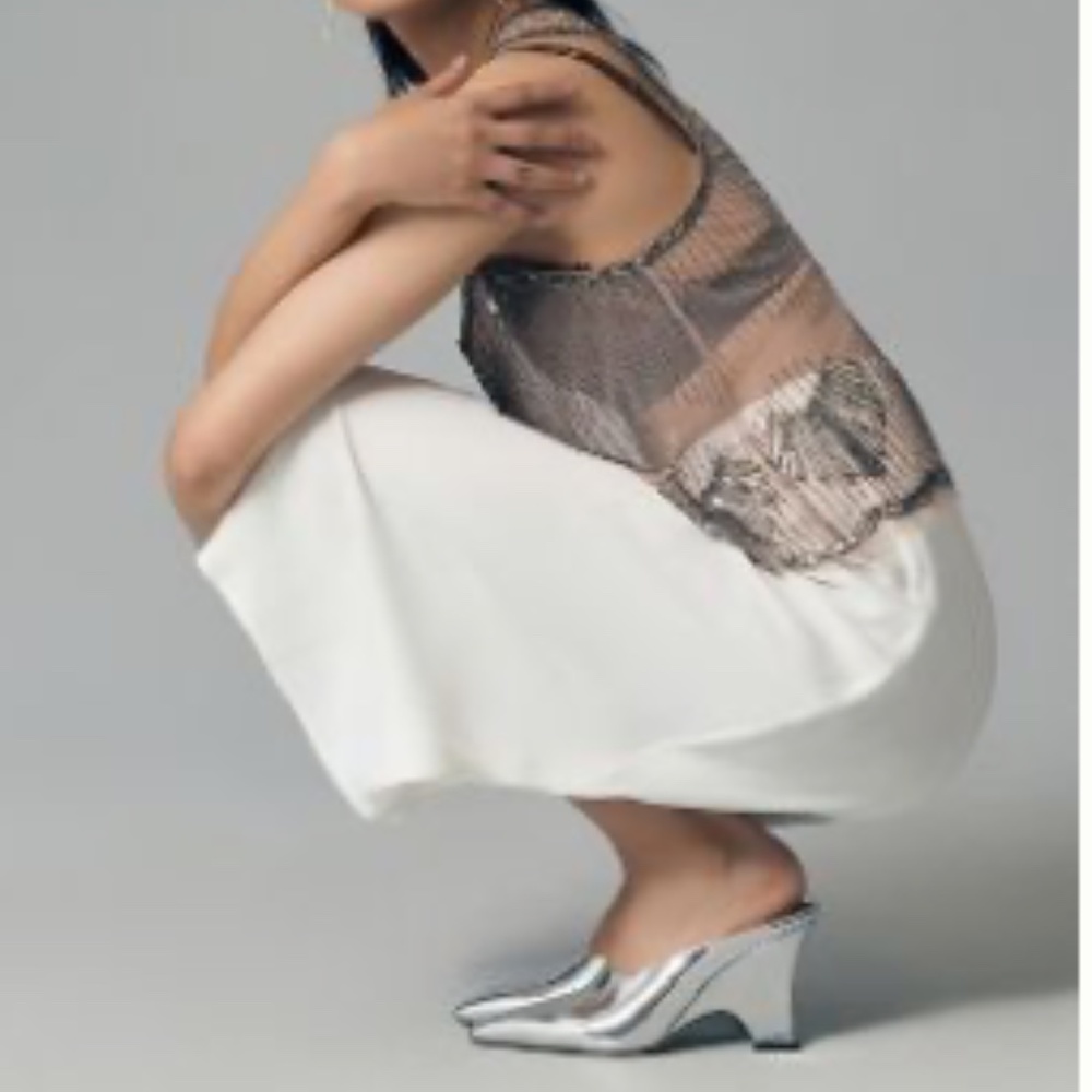 NWT Women’s Anthropologie Tilda Slip Skirt Ivory Cream Large
